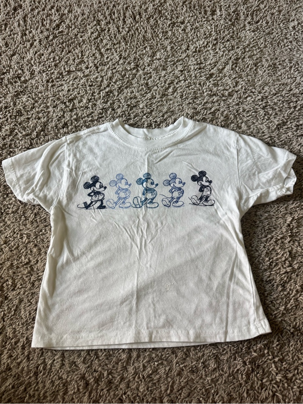 Disney White Kids Mickey Mouse Sketch Row Tee